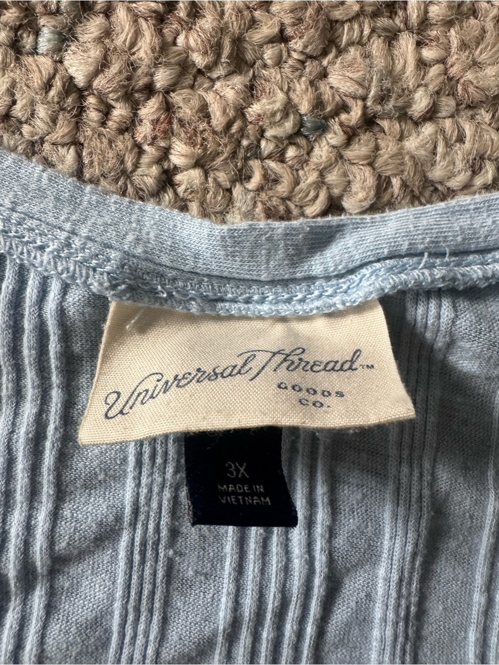 Universal Thread Light Blue Ribbed Button-Front Tank Top - Picture 2 of 4